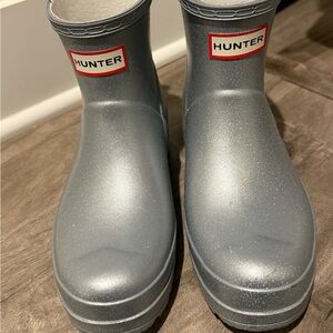 Hunter Women's Glitter Rain Boots - Silver